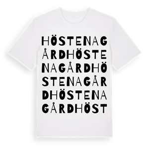 Höstena gård ordlek t-shirt – ekologisk bomull t-shirt från Pinshirt