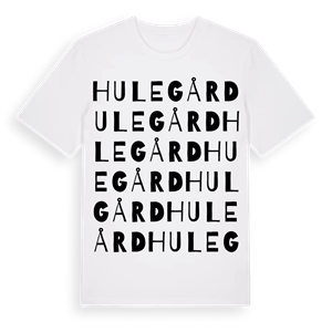 Hulegård ordlek t-shirt – ekologisk bomull t-shirt från Pinshirt