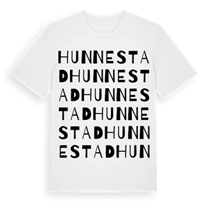 Hunnestad ordlek t-shirt – ekologisk bomull t-shirt från Pinshirt