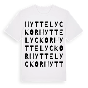 Hyttelyckor ordlek t-shirt – ekologisk bomull t-shirt från Pinshirt