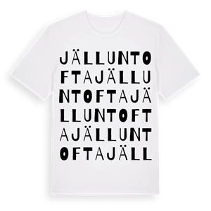 Jälluntofta ordlek t-shirt – ekologisk bomull t-shirt från Pinshirt