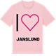 Pink Cotton t-shirt med Jag älskar Janslund t-shirt stort tryck
