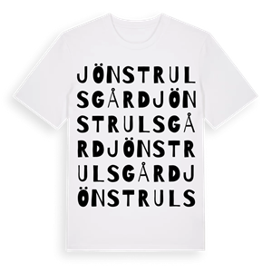 Jöns Trulsgård ordlek t-shirt – ekologisk bomull t-shirt från Pinshirt