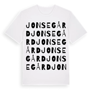 Jonsegård ordlek t-shirt – ekologisk bomull t-shirt från Pinshirt