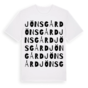 Jönsgård ordlek t-shirt – ekologisk bomull t-shirt från Pinshirt
