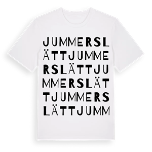 Jummerslätt ordlek t-shirt – ekologisk bomull t-shirt från Pinshirt