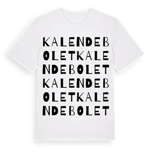 Kalendebolet ordlek t-shirt – ekologisk bomull t-shirt från Pinshirt