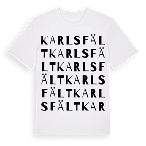 Karlsfält ordlek t-shirt – ekologisk bomull t-shirt från Pinshirt