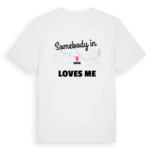 Någon i Kärr älskar mig t-shirt – ekologisk bomull t-shirt från Pinshirt