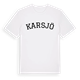 White t-shirt med Karsjö böjd t-shirt