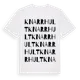 White t-shirt med Knarrhult ordlek t-shirt