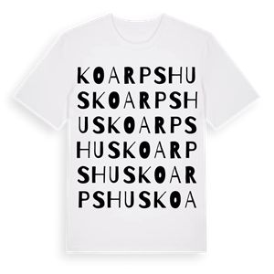 Koarpshus ordlek t-shirt – ekologisk bomull t-shirt från Pinshirt