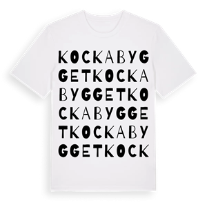 Kockabygget ordlek t-shirt – ekologisk bomull t-shirt från Pinshirt