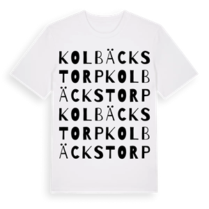 Kolbäckstorp ordlek t-shirt – ekologisk bomull t-shirt från Pinshirt