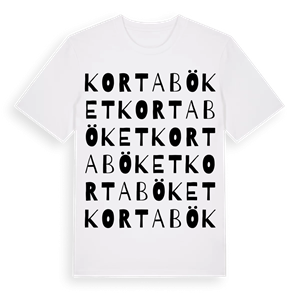 Kortaböket ordlek t-shirt – ekologisk bomull t-shirt från Pinshirt