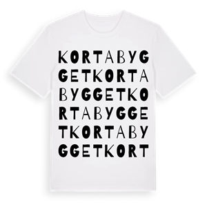 Kortabygget ordlek t-shirt – ekologisk bomull t-shirt från Pinshirt