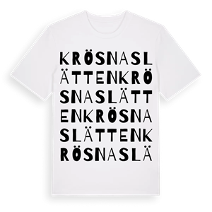 Krösnaslätten ordlek t-shirt – ekologisk bomull t-shirt från Pinshirt