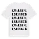 White t-shirt med Kvarnfallsringen ordlek t-shirt
