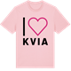 Pink Cotton t-shirt med Jag älskar Kvia t-shirt stort tryck