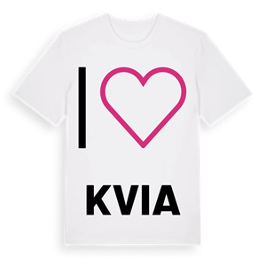 Jag älskar Kvia t-shirt stort tryck – ekologisk bomull t-shirt från Pinshirt