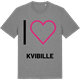 Mid Heather Gray t-shirt med Jag älskar Kvibille t-shirt stort tryck