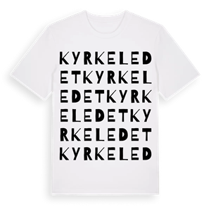Kyrkeledet ordlek t-shirt – ekologisk bomull t-shirt från Pinshirt