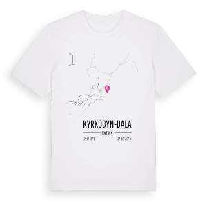 Kyrkobyn-Dala karta t-shirt – ekologisk bomull t-shirt från Pinshirt