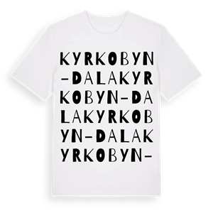 Kyrkobyn-Dala ordlek t-shirt – ekologisk bomull t-shirt från Pinshirt