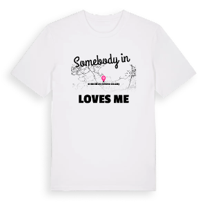 Någon i Kyrkobyn (södra delen) älskar mig t-shirt – ekologisk bomull t-shirt från Pinshirt
