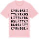 Pink Cotton t-shirt med Kyrkoslätt ordlek t-shirt