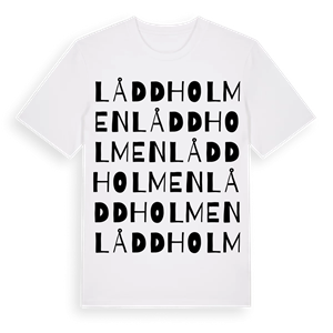 Låddholmen ordlek t-shirt – ekologisk bomull t-shirt från Pinshirt