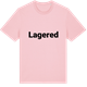 Pink Cotton t-shirt med Lagered fetstil t-shirt