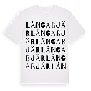 Långabjär ordlek t-shirt – ekologisk bomull t-shirt från Pinshirt