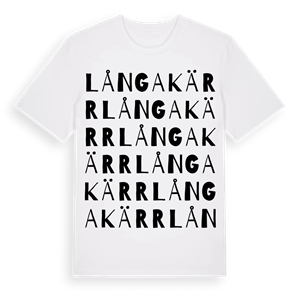 Långakärr ordlek t-shirt – ekologisk bomull t-shirt från Pinshirt