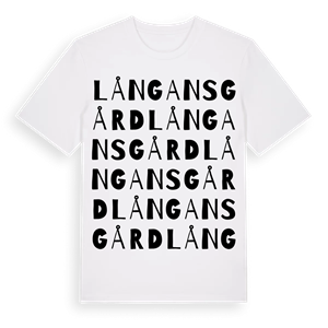 Långansgård ordlek t-shirt – ekologisk bomull t-shirt från Pinshirt
