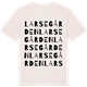 Vintage White t-shirt med Larsegården ordlek t-shirt