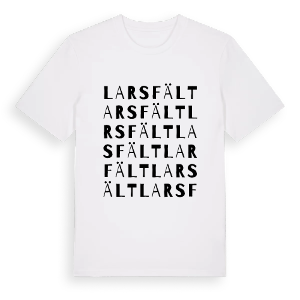 Larsfält ordlek t-shirt – ekologisk bomull t-shirt från Pinshirt