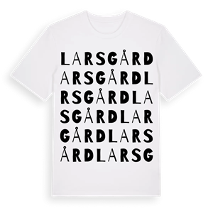 Larsgård ordlek t-shirt – ekologisk bomull t-shirt från Pinshirt
