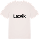 Vintage White t-shirt med Laxvik fetstil t-shirt