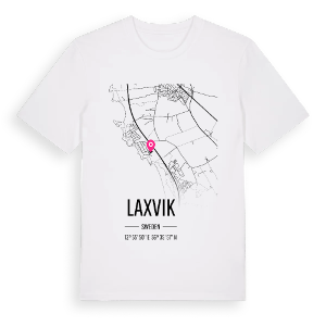 Laxvik karta t-shirt – ekologisk bomull t-shirt från Pinshirt
