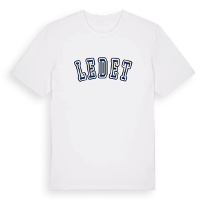 Ledet college t-shirt – ekologisk bomull t-shirt från Pinshirt