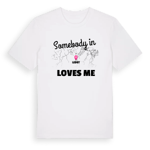 Någon i Ledet älskar mig t-shirt – ekologisk bomull t-shirt från Pinshirt