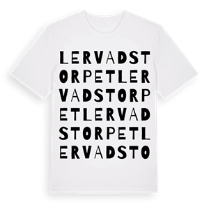 Lervadstorpet ordlek t-shirt – ekologisk bomull t-shirt från Pinshirt