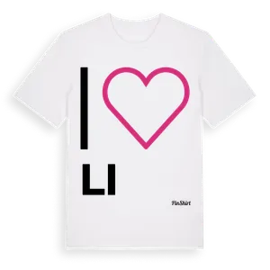 Jag älskar Li t-shirt stort tryck – ekologisk bomull t-shirt från Pinshirt