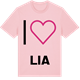 Pink Cotton t-shirt med Jag älskar Lia t-shirt stort tryck