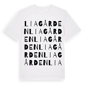 Liagården ordlek t-shirt – ekologisk bomull t-shirt från Pinshirt
