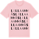 Pink Cotton t-shirt med Lilla Ammås ordlek t-shirt