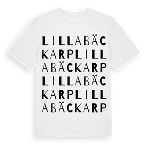 Lilla Bäckarp ordlek t-shirt – ekologisk bomull t-shirt från Pinshirt