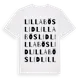White t-shirt med Lilla Böslid ordlek t-shirt