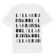 White t-shirt med Lilla Brunskog ordlek t-shirt